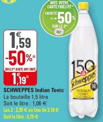 G20 Schweppes Indian Tonic offre