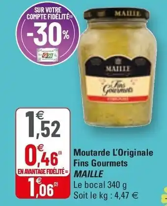 G20 Moutarde L'Originale Fins Gourmets offre