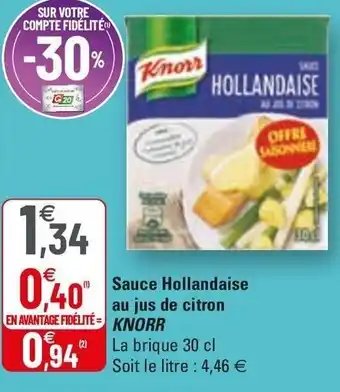 G20 Sauce Hollandaise Au Jus De Citron offre