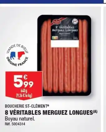 ALDI 8 VÉRITABLES MERGUEZ LONGUES(A) offre