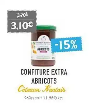 Naturalia Confiture extra abricots coteaux nantais offre