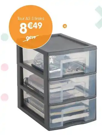 b&m Tour a5 3 tiroirs offre