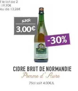 Naturalia Cidre brut de normandie pomme d`aure offre