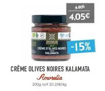 Naturalia Crème olives noires kalamata amorelia offre