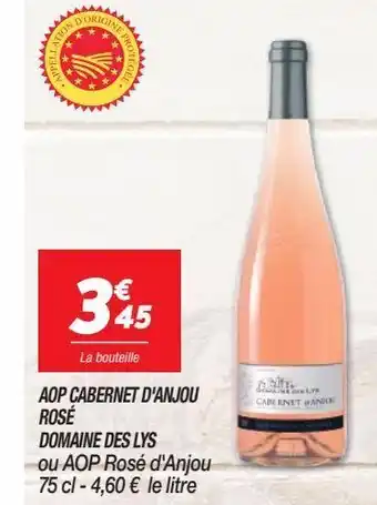 Netto Aop cabernet d`anjou rosé domaine des lys offre