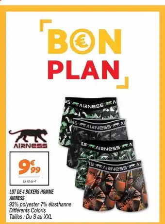 Netto Lot de 4 boxers homme airness offre