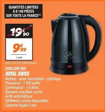 Netto Bouilloire inox royal swiss offre