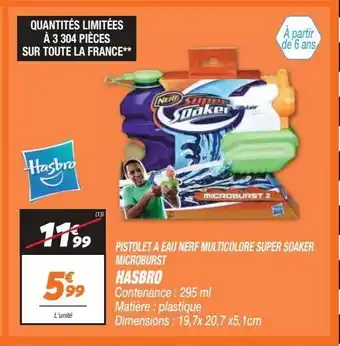 Pistolet Ă eau nerf multicolore super soaker microburst hasbro