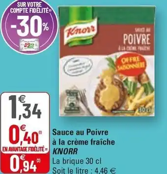 G20 Sauce Au Poivre à La Crème Fraîches offre