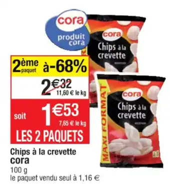 Cora x Carrefour Chips À La Crevette offre