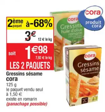 Cora x Carrefour Gressins Sésame offre
