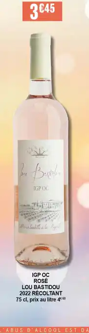 Cora x Carrefour IGP OC ROSÉ LOU BASTIDOU 2022 RÉCOLTANT offre