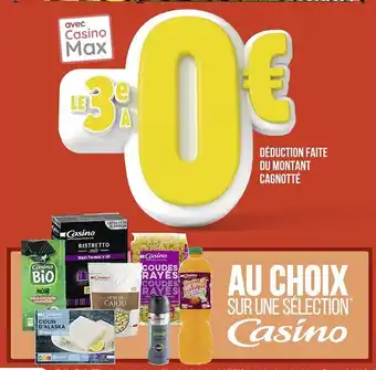 Casino Supermarchés Casino le 3e à 0€ avec casino max au choix sur une sélection casino offre