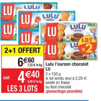 Cora x Carrefour Lulu l'Ourson Chocolat Lu offre