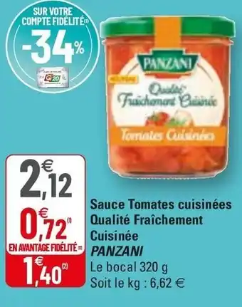 G20 Sauce Tomates Cuisinées Qualité Fraîchement offre