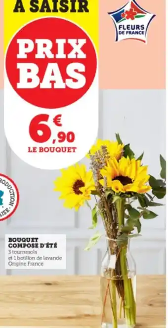 Super U BOUQUET COMPOSE D'ÉTÉ 3 tournesols offre