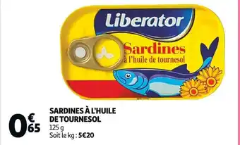 Auchan SARDINES À L'HUILE DE TOURNESOL offre