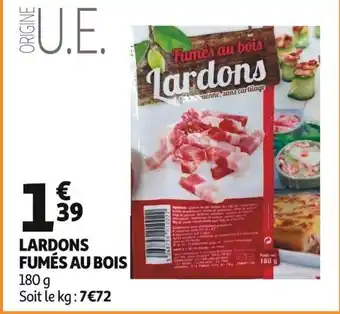 Auchan LARDONS FUMÉS AU BOIS offre