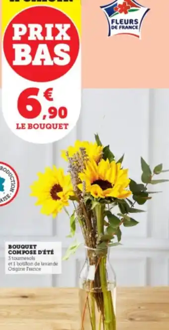 Hyper U BOUQUET COMPOSE D'ÉTÉ 3 tournesols offre