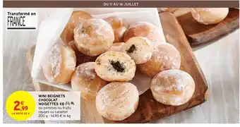 Intermarché Hyper MINI BEIGNETS CHOCOLAT NOISETTES X8* ou pommes ou fruits rouges ou caramel 200 g- 14,95 € le kg offre