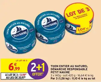 Intermarché Hyper THON ENTIER AU NATUREL DÉMARCHE RESPONSABLE PETIT NAVIRE offre