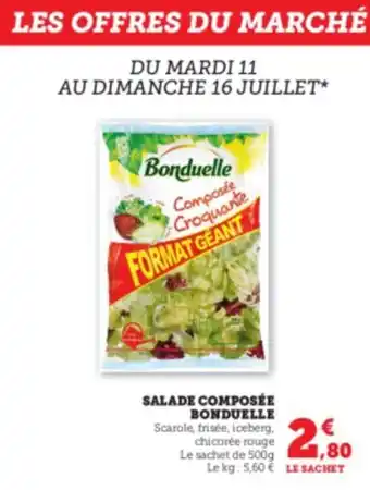 U Express SALADE COMPOSÉE BONDUELLE Scarole, frisée, iceberg, chicorée rouge offre
