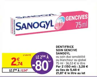 Intermarché Contact DENTIFRICE SOIN GENCIVE SANOGYL offre
