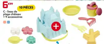Gifi Seau de plage château + 9 accessoires offre