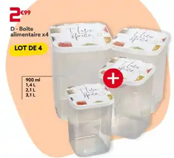 Gifi Boîte alimentaire x4 offre