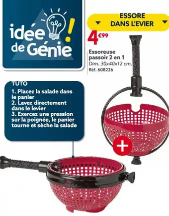 Gifi Essoreuse passoir 2 en 1 Dim. 30x40x12 cm, offre