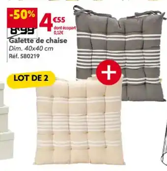 Gifi Galette de chaise Dim. 40x40 cm Réf. 580219 offre