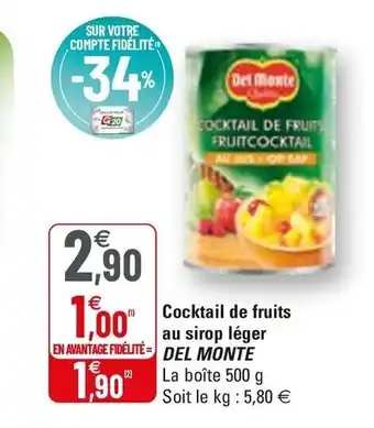 G20 Cocktail De Fruits Au Sirop Léger offre