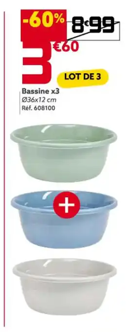 Bassine x3 Ø36x12 cm Réf. 608100