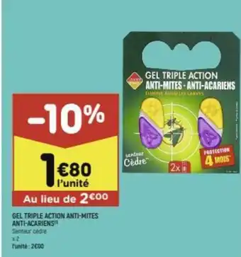 Leader Price GEL TRIPLE ACTION ANTI-MITES-ANTI-ACARIENS offre