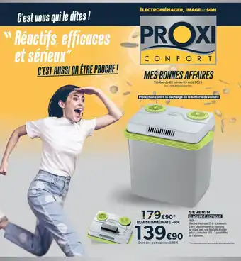 Proxi Confort SEVERIN GLACIÈRE ÉLECTRIQUE offre