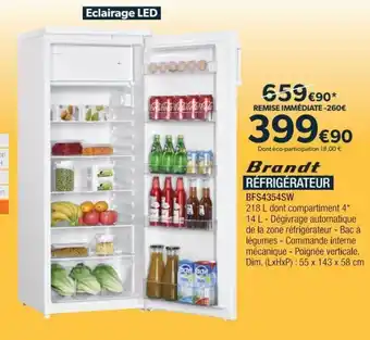 Proxi Confort Brandt RÉFRIGÉRATEUR offre