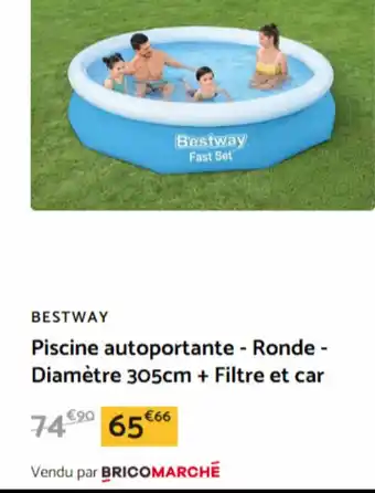 Piscine autoportante - Ronde - Diamètre 305cm + Filtre et car