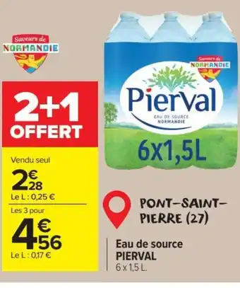 Carrefour Market Eau de source PIERVAL offre
