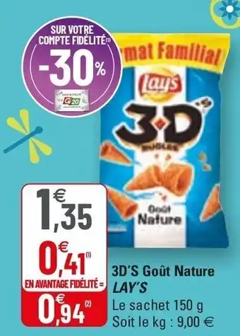 G20 3D'S Goût Nature offre