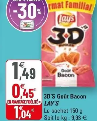 G20 3D'S Goût Bacon offre