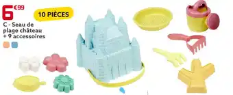 Gifi Seau de plage château + 9 accessoires offre