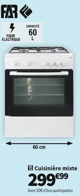 Conforama Far cuisinière mixte cm 6611 offre