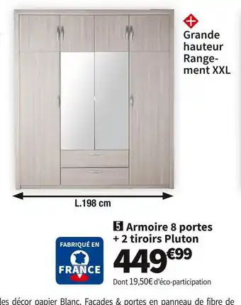 Conforama Armoire 8 portes et 2 tiroirs pluton offre
