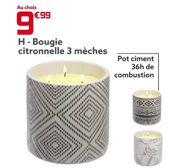 Gifi Bougie citronnelle 3 mèches offre