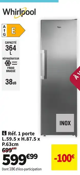 Conforama Whirlpool réf. 1 porte whirlpool sw8am2qx2 offre