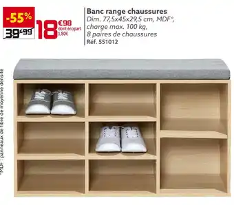 Gifi Banc range chaussures offre