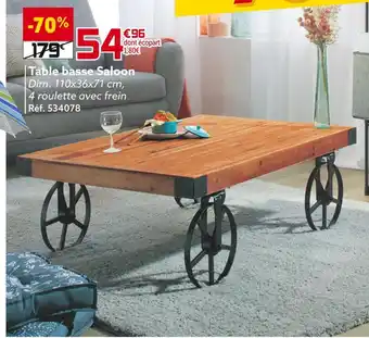 Gifi Table basse saloon offre