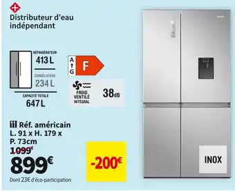 Conforama Hisense  réf. américain rs840n4wcf offre