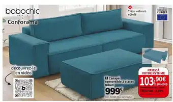 Conforama Canape convertible 3 places nihad offre