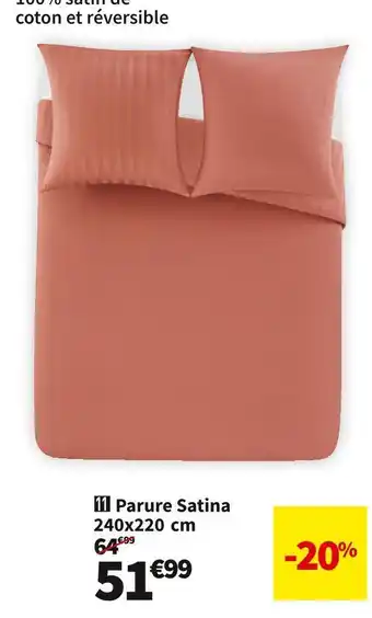 Conforama Parure satina 240x220 cm offre